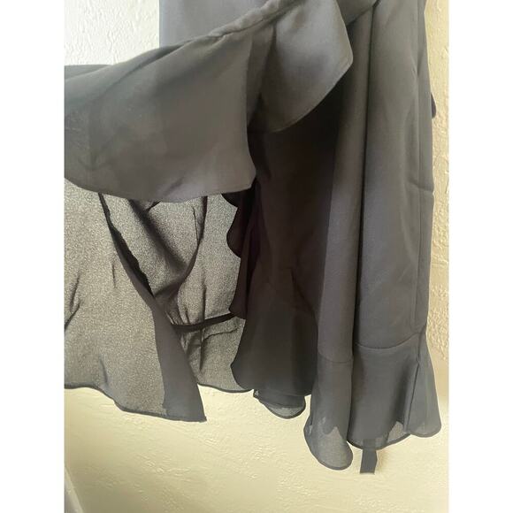 NWT ASOS Curve Strappy Ruffle Mini Dress Wrap Dress Adjustable‎ LBD Dainty Plus - Picture 6 of 10